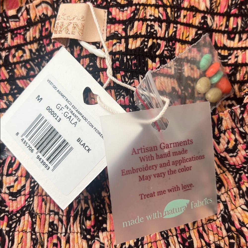 NKN Nekane GF Gala One Shoulder Paisley Beaded Maxi Dress Pockets Medium NWT - Picture 6 of 11